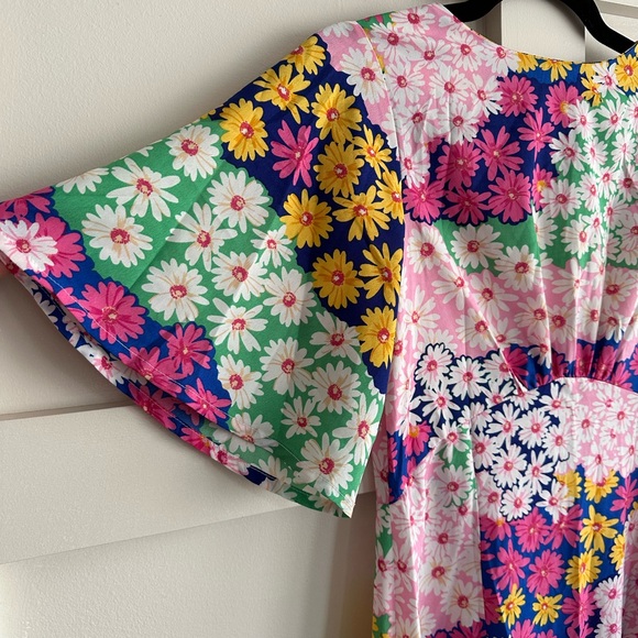 Floral Multicolor High Neck Bell Sleeve Maxi Dress from ASOS - Picture 2 of 5